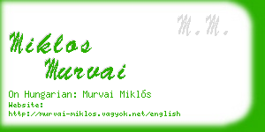 miklos murvai business card